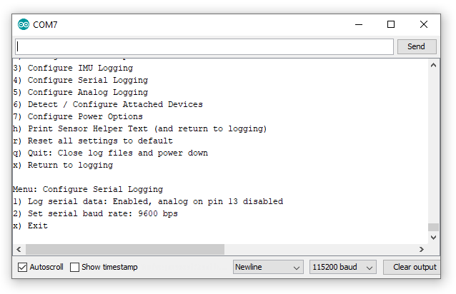 Configure Serial Logging