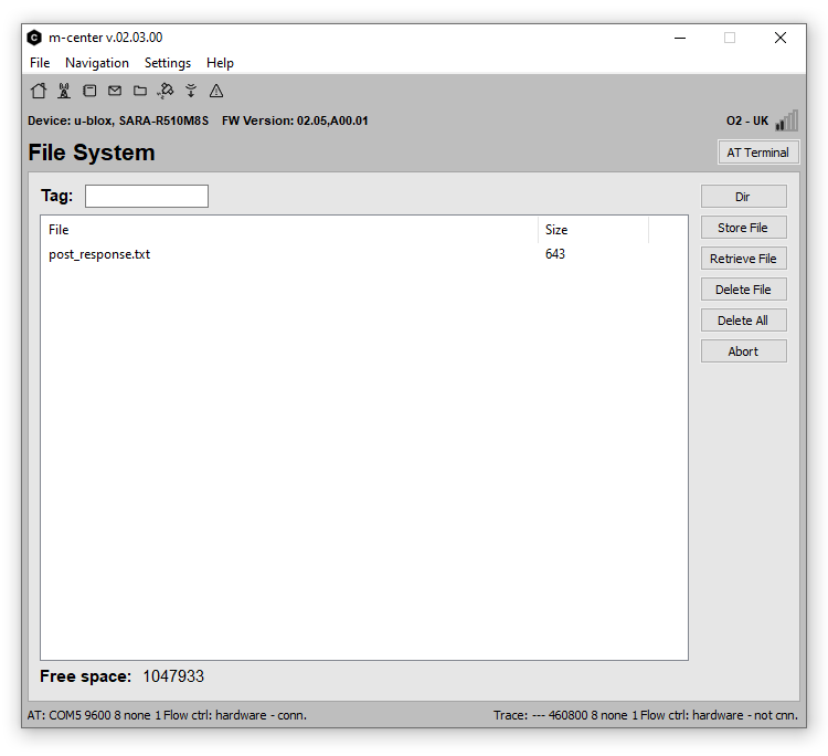 m-center File System menu