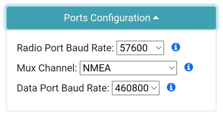 Setting the baud rate of the ports
