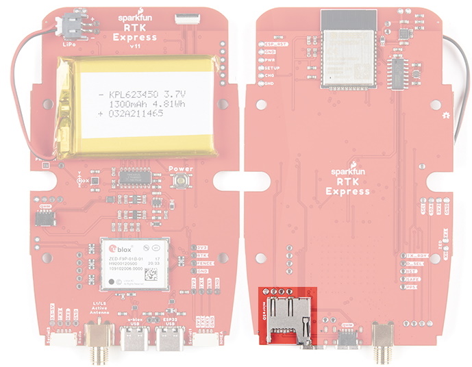microSD socket on SparkFun RTK Express