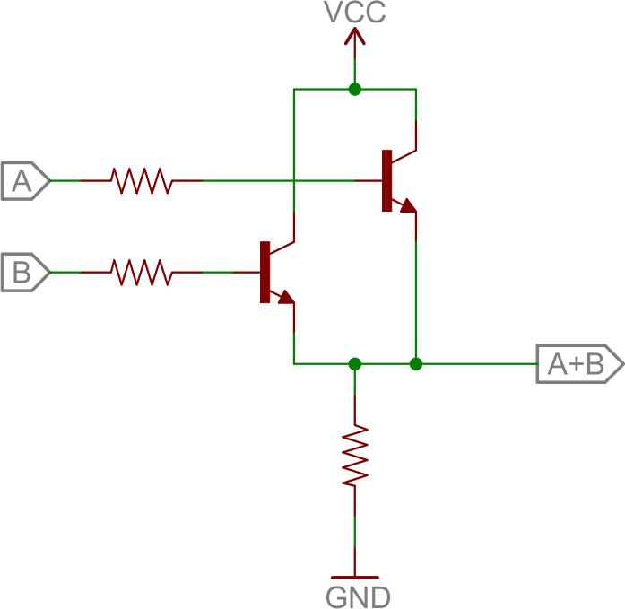 Circuit Diagrams And 4 Basic Transistor Gates Transistor Npn