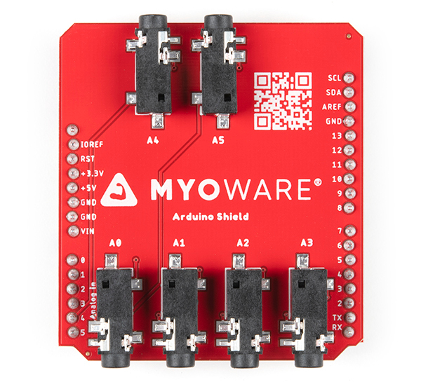 Top View of the MyoWare 2.0 Arduino Shield