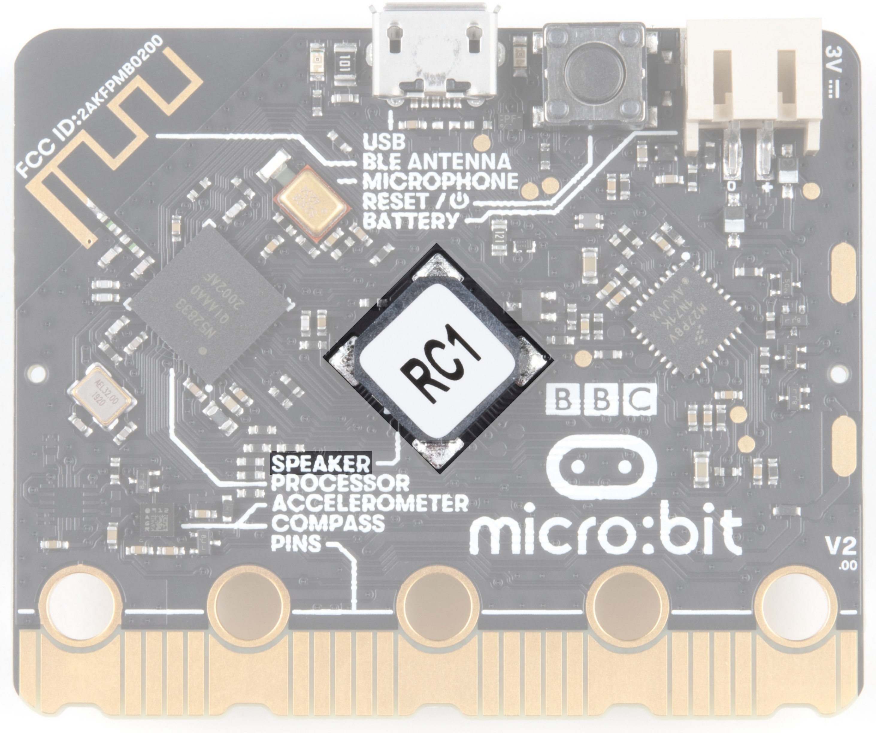  BBC Micro Bit V2 Board for Coding & Programming  Pocket Size  Upgraded Computer Processor with Speaker, Microphone & Touch Sensor :  Electronics