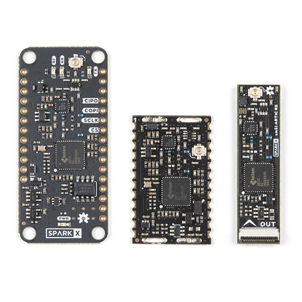 Pictured are the three Spark Fun satellite boards