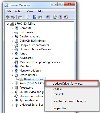 Usb driver device manager