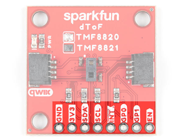 Qwiic dToF Imager - TMF8820/TMF8821 - Breakout Pins