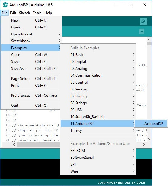 Arduino as ISP Sketch