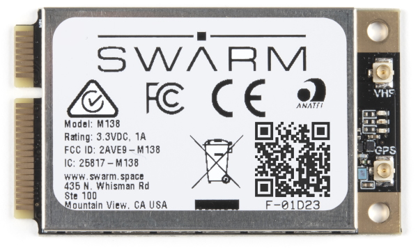 Pictured is the Swarm M 1 3 8 modem
