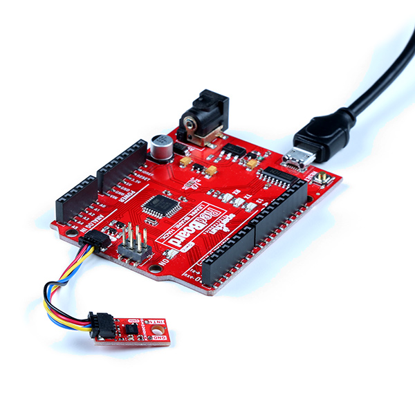 6DoF Micro is connected to the redboard qwiic via a qwiic cable