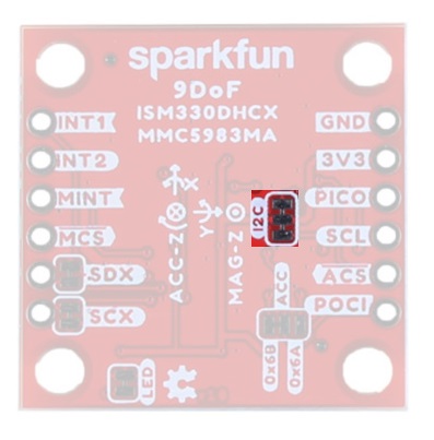 The I2C jumper is on the right side of middle on the back of the board