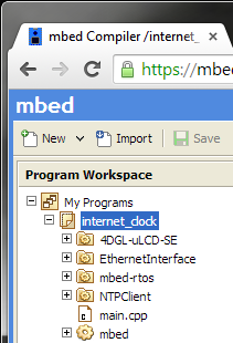 mbed Internet Clock libraries