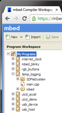mbed logging imported library