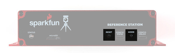 Image of the reset and mode buttons