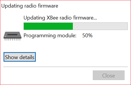 Updating Radio Firmware Progress Bar