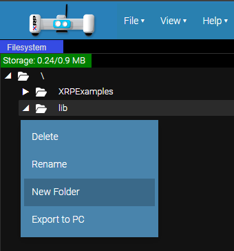 Create a new folder in the lib directory