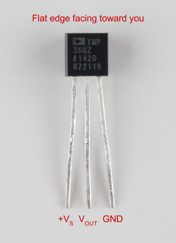 Annotated TMP36 temperature sensor