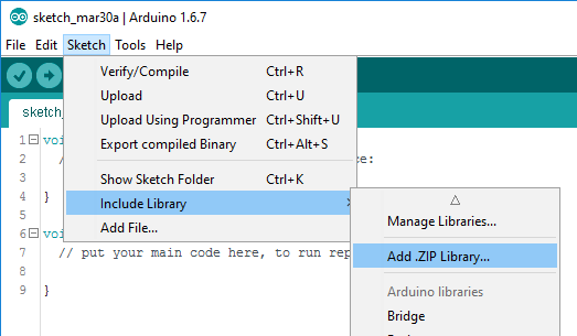 Add library from zip folder