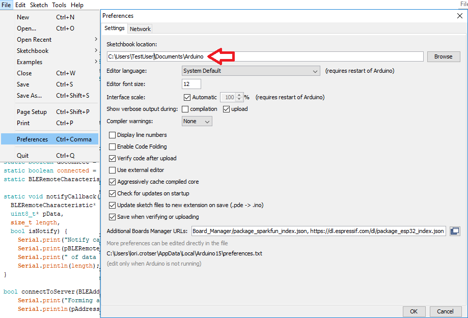 Installing ESP32 Board Add on Files