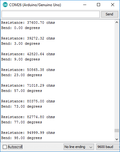 Arduino flex sensor