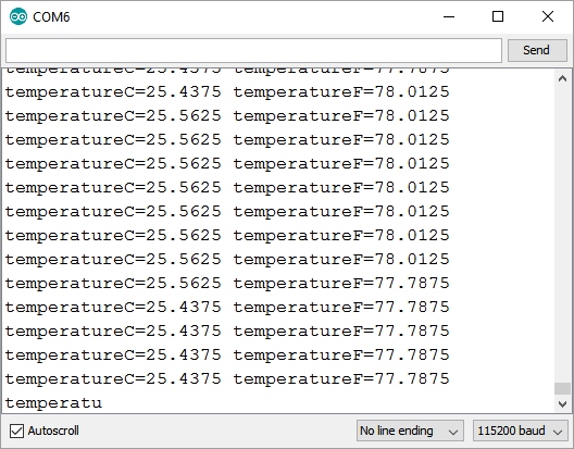 Temperature output from MAX3015 sensor