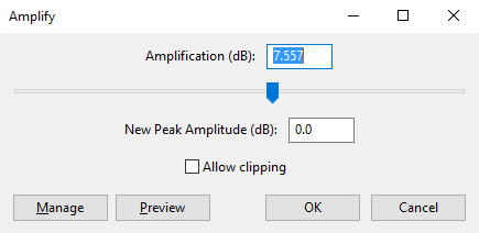 Amplify dialog box
