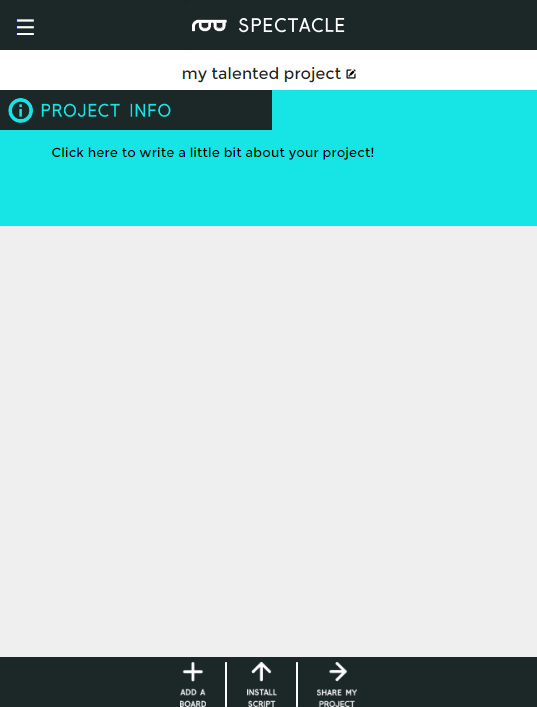 Blank project page