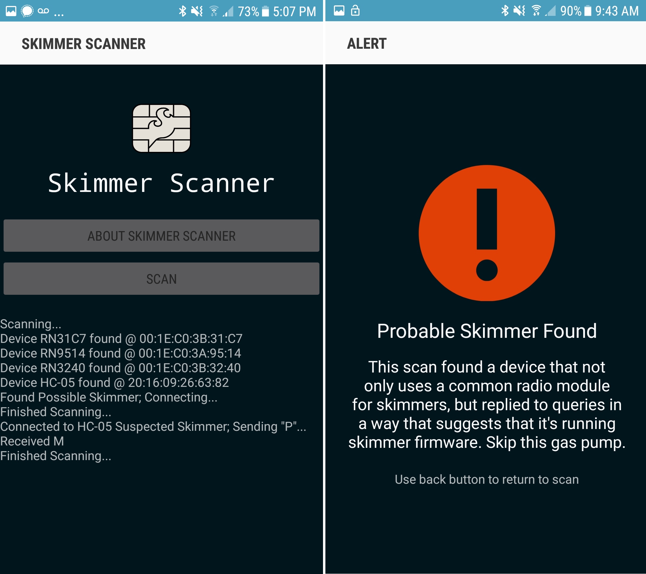 bluetooth card readers on gas pumps