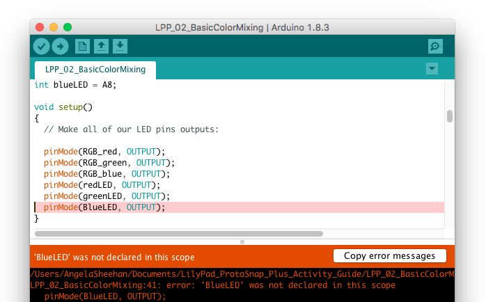 Arduino was not declared in this scope. Was not declared in this scope Arduino. Not declared in this scope. Error: 'count' was not declared in this scope|. 'ANALOGWRITE' was not declared in this scope Arduino.