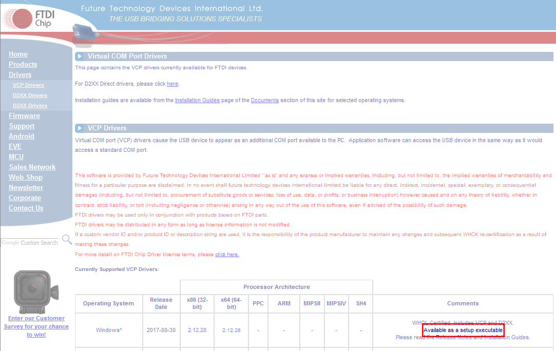 ftdi vcp driver download