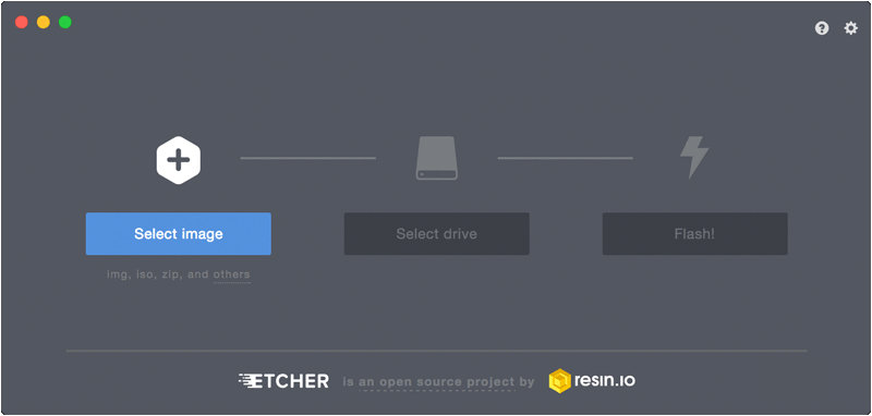 Using Etcher to flash an SD card