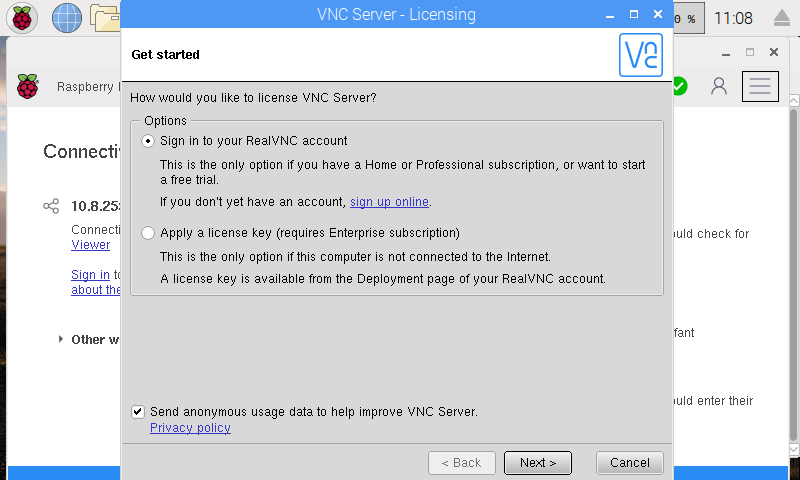 enable vnc through ssh raspberry pi