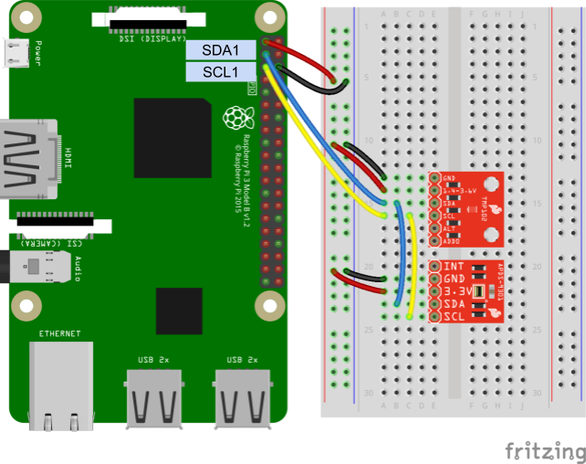 Connecting TMP102 and APDS-9301 to a Raspberry Pi