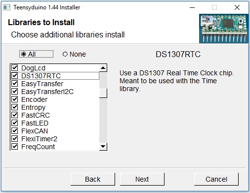 Teensyduino Installer - Libraries to Install