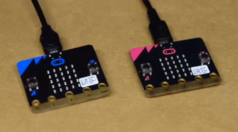 Demo of micro:bit transmitting to another microbit 