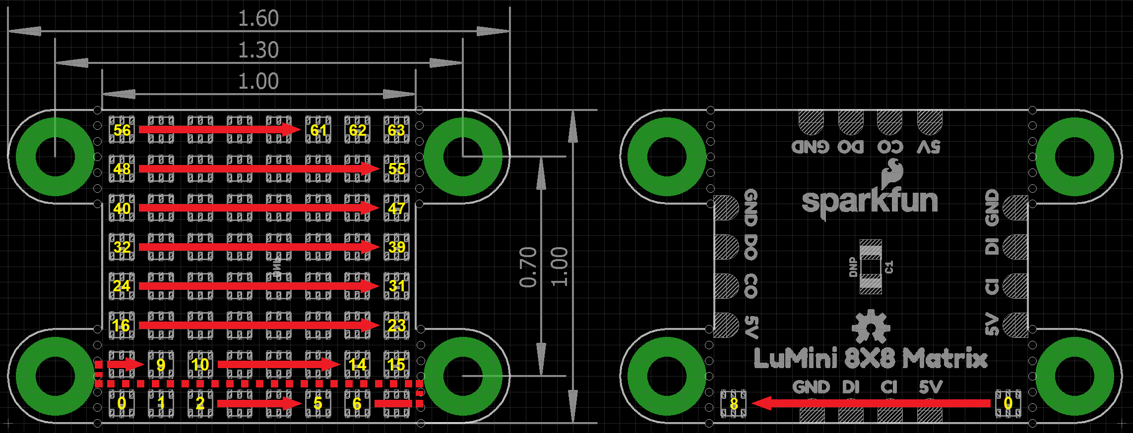 SparkFun LED Matrix - Serial Interface - Red/Green/Blue - COM-00760 -  SparkFun Electronics
