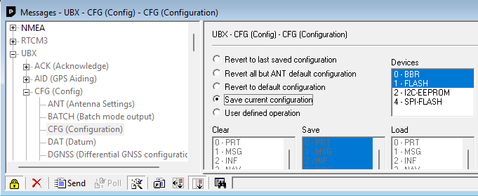 Saving settings to BBR