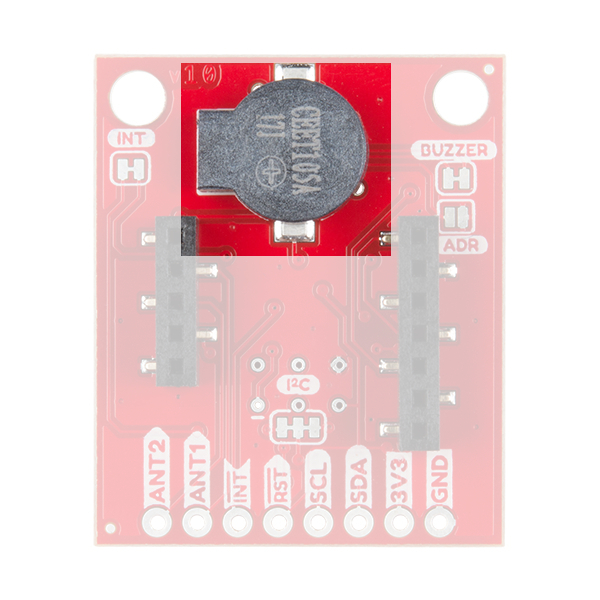 The image shows the buzzer on the side of the RFID reader