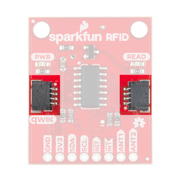 The two large connectors on the product are the Qwiic connectors and are highlighted in this picture.
