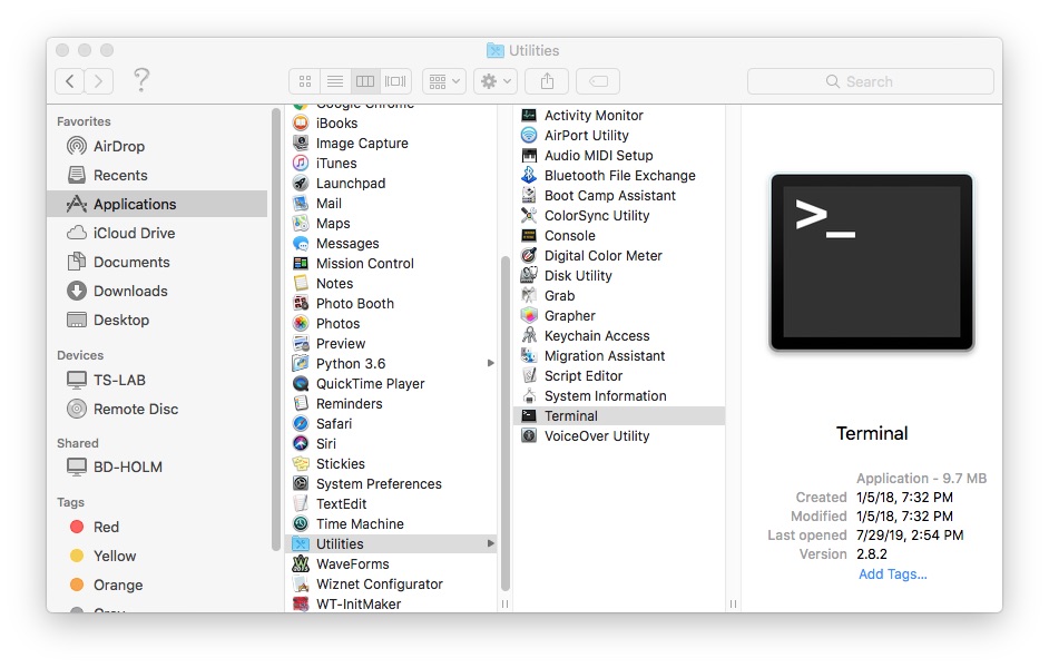 open terminal osx