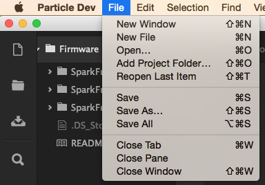 adding a project to particle dev