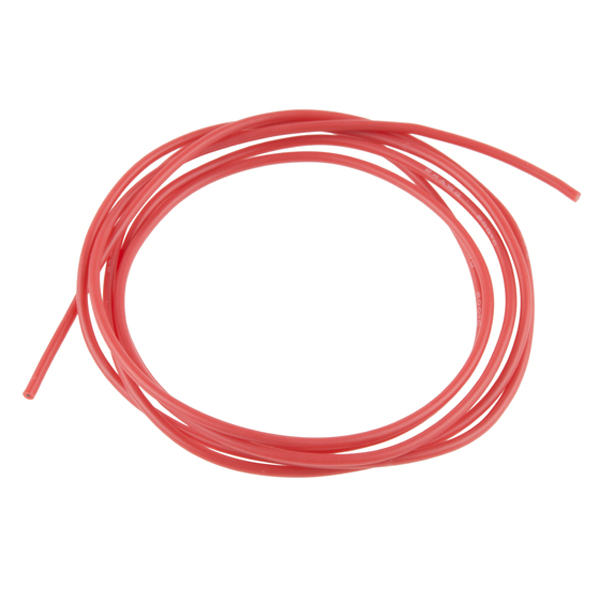 Hook-Up Wire - Silicone 24AWG (Red, 1m)