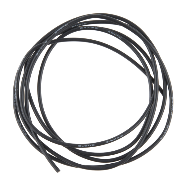 Hook-Up Wire - Silicone 24AWG (Black, 1M) - PRT-13079 - SparkFun Electronics
