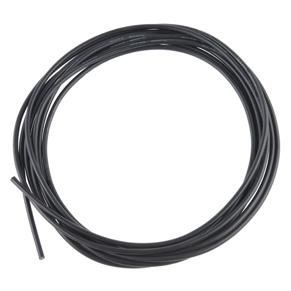 Hook-Up Wire - Silicone 12AWG (Black, 5m)