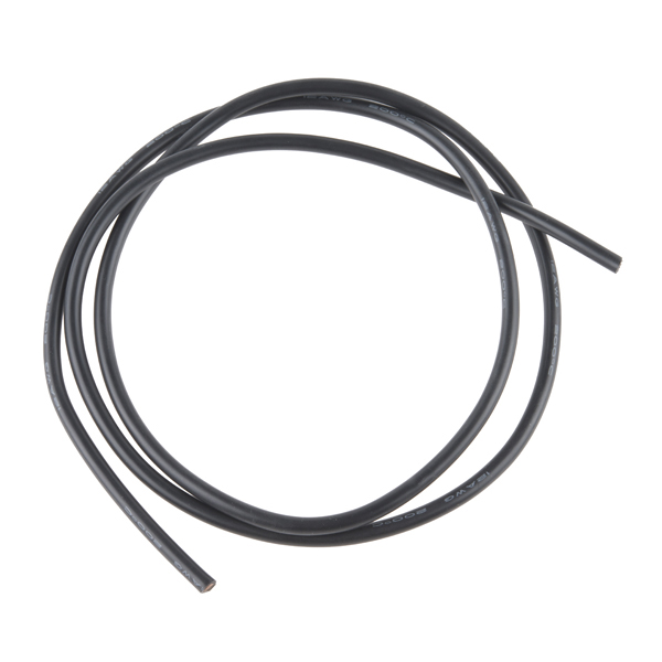 Hook-Up Wire - Silicone 12AWG (Black, 1m)
