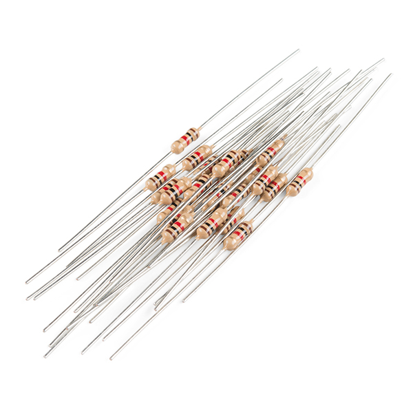 Resistor 1K Ohm 1/4 Watt PTH - 20 pack (Thick Leads) 