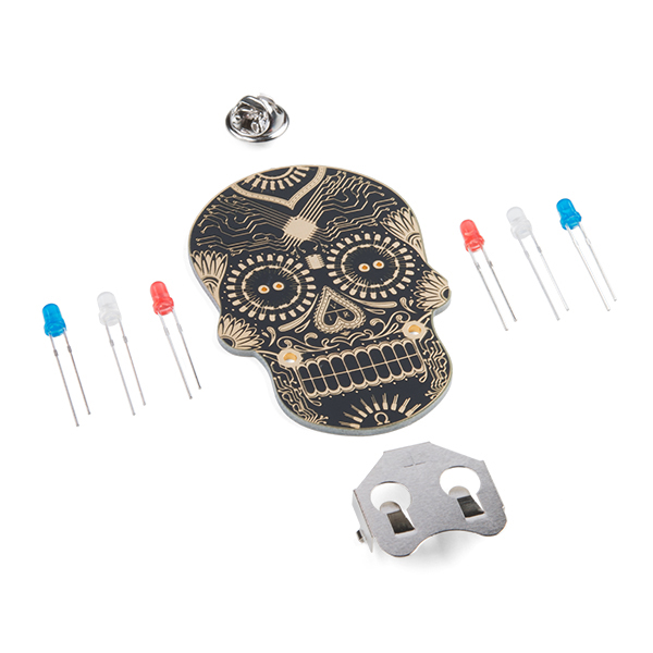 Day of the Geek - Soldering Badge Kit (Black with Copper Trace) - KIT-14637  - SparkFun Electronics