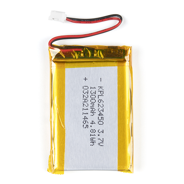 Lithium Ion Battery - 1250mAh (IEC62133 Certified) - PRT-18286 - SparkFun  Electronics