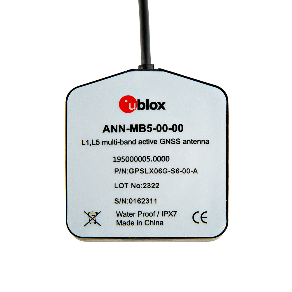 u-blox Multi-band Active GNSS Antenna - L1, L5 (ANN-MB5)