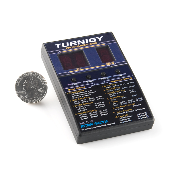 Turnigy Speed Controller Programming Card