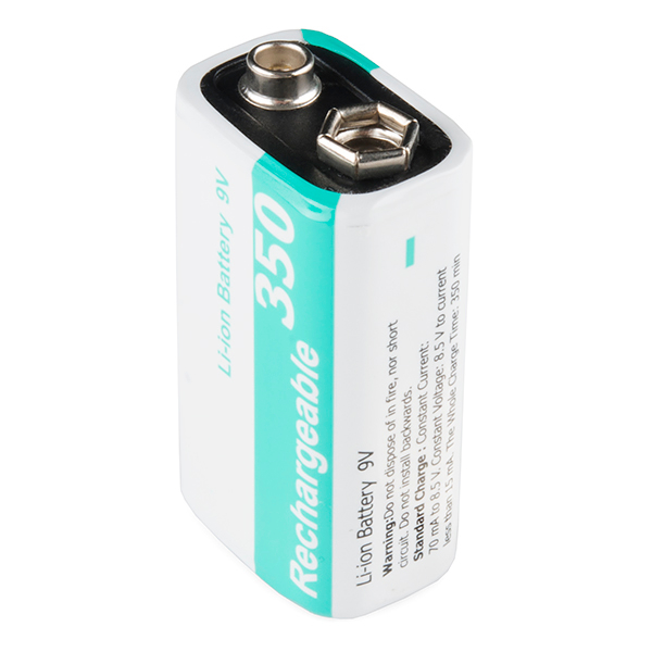 9V Li-ion Rechargeable Battery - 350mAh